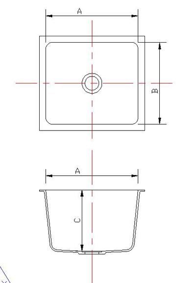 μέγεθος νεροχυτών εποξικής ρητίνης
